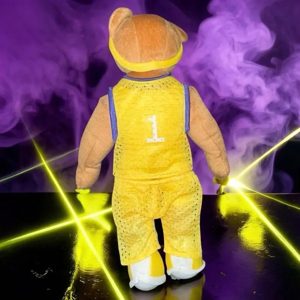 BJ Toy Company Basketball Bear Plush Lakers Yellow/Purple Colord Uniform Stuffed